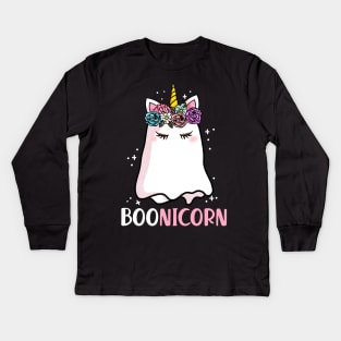 Halloween Boonicorn - Unicorn Ghost - Girls Gift Kids Long Sleeve T-Shirt